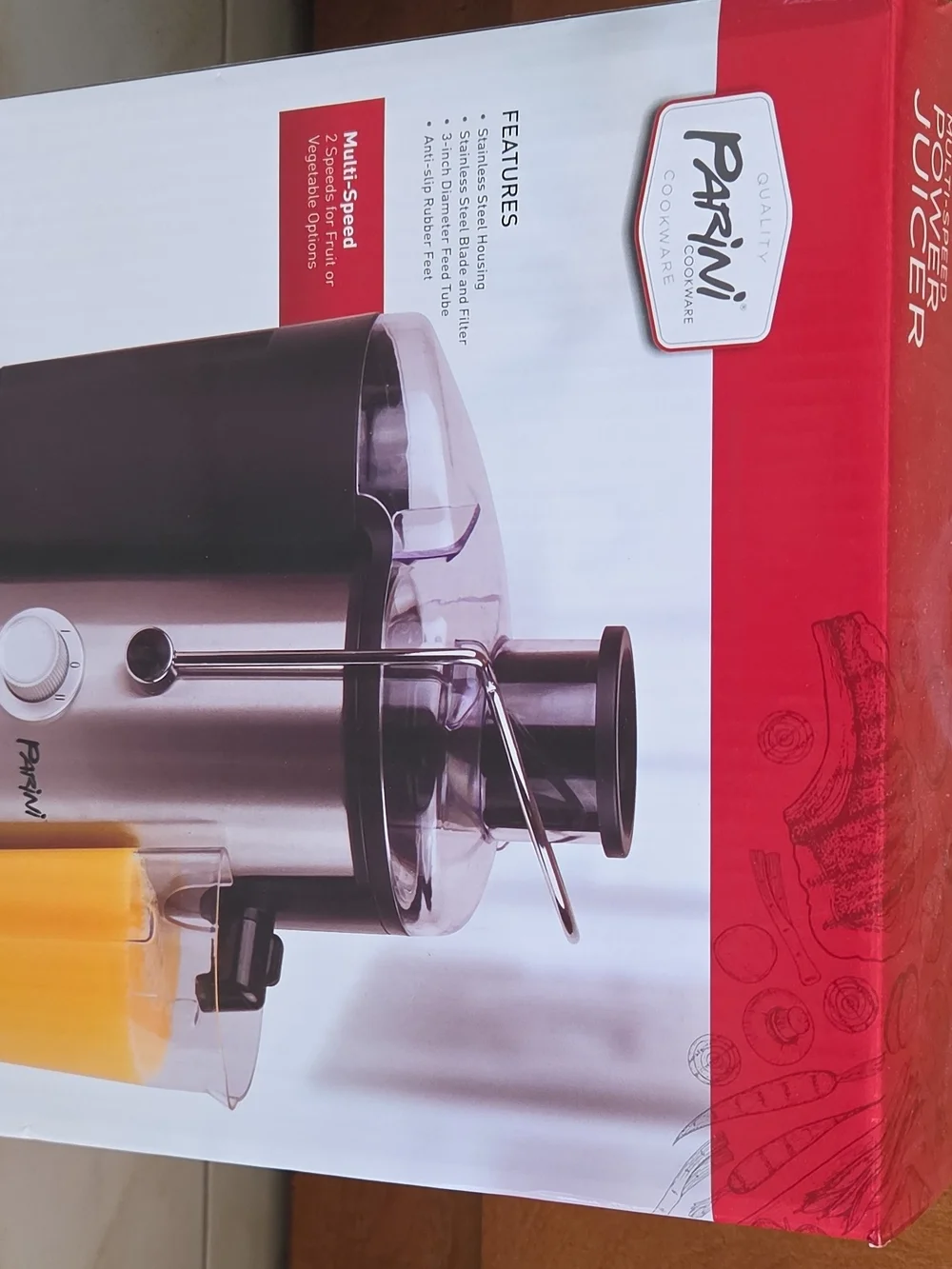 Parini Stainless Steel Juicer - Black and Silver Finish